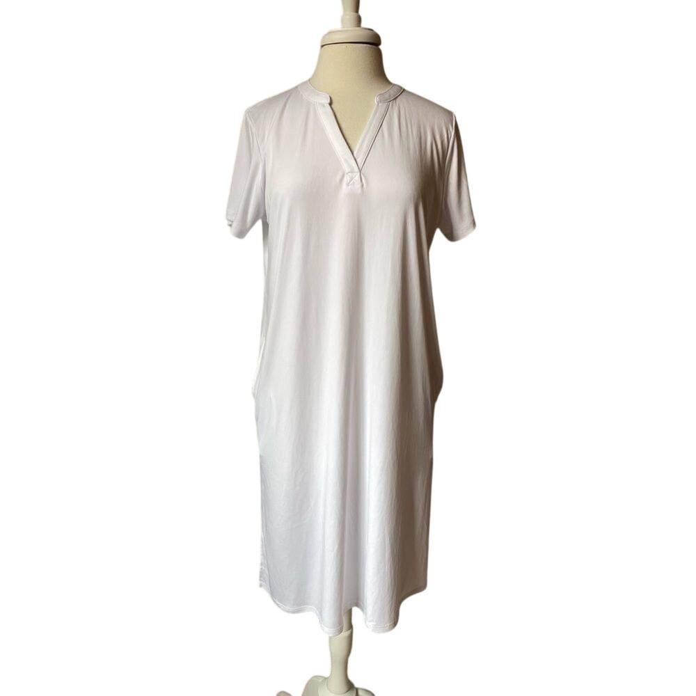 Cuddl Duds NWOT Clean Girl Minimalist Travel Resort Jade Infused Cooling Dress M